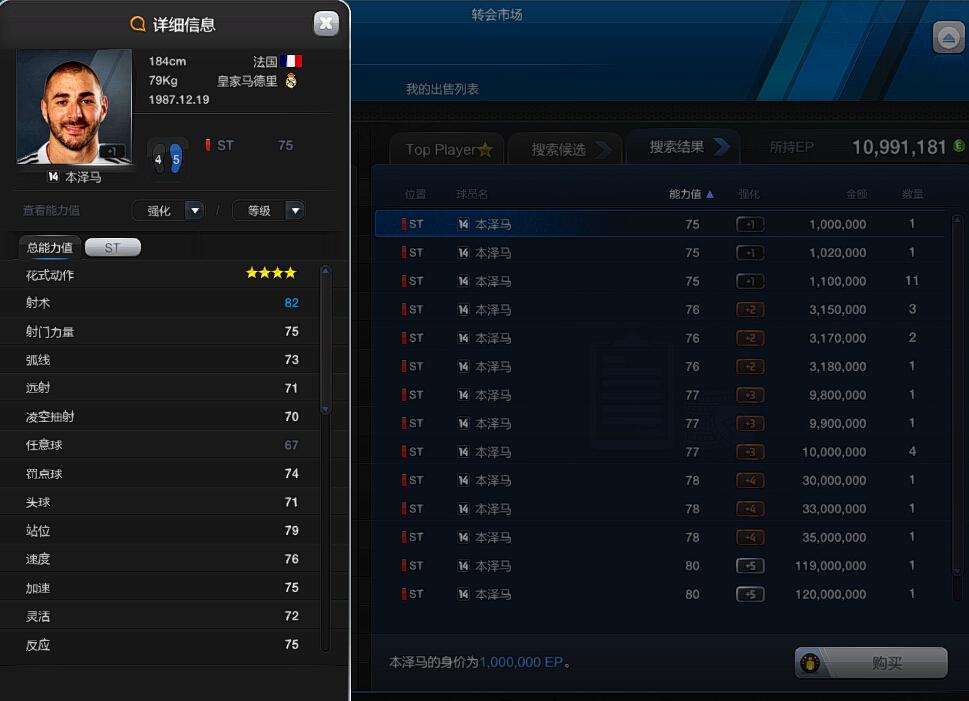 FIFA online3 皇马BBC组合只大前锋本泽马_DD220游戏联盟