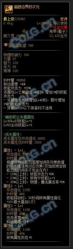 dnf超越边界的次元装备属性一览_DD220游戏联盟