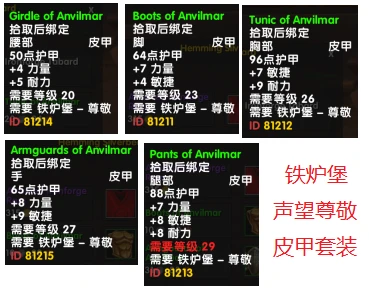 魔兽世界乌龟服25级铁炉堡声望装备一览_DD220游戏联盟