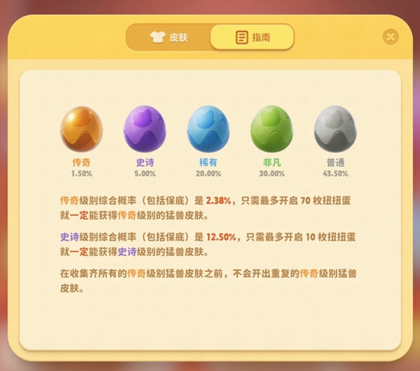 猛兽派对猛兽扭蛋出货概率一览_DD220游戏联盟