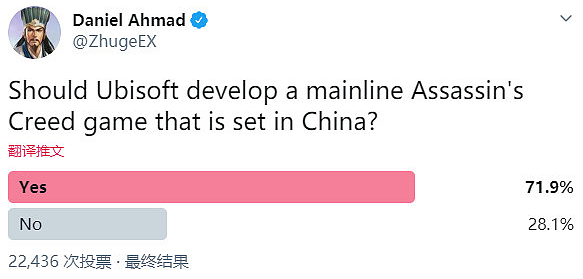 《刺客信条》中国背景正传作品期待值调查 多数人支持_DD220游戏联盟
