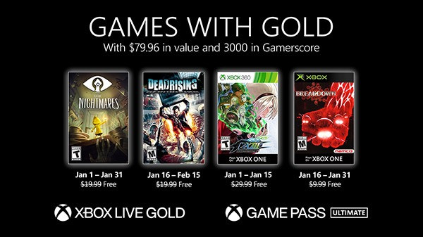 微软Xbox Live金会员1月份会免阵容公布_DD220游戏联盟