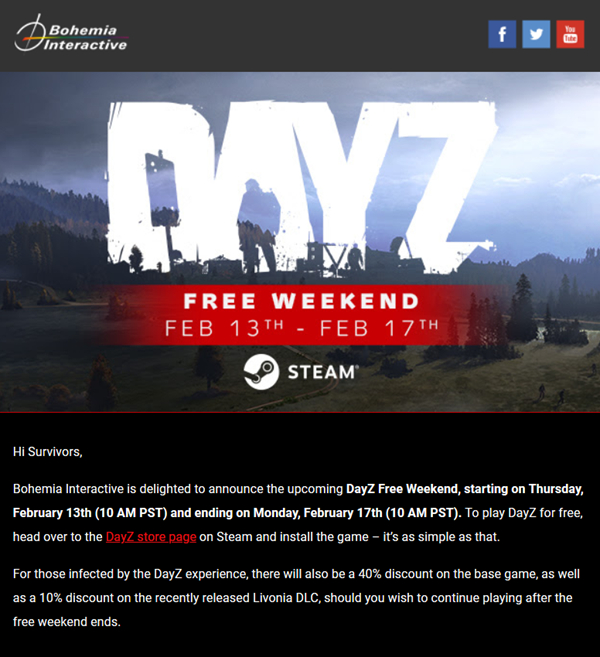 《DayZ》本周末开启Steam免费游玩 新DLC优惠特卖_DD220游戏联盟