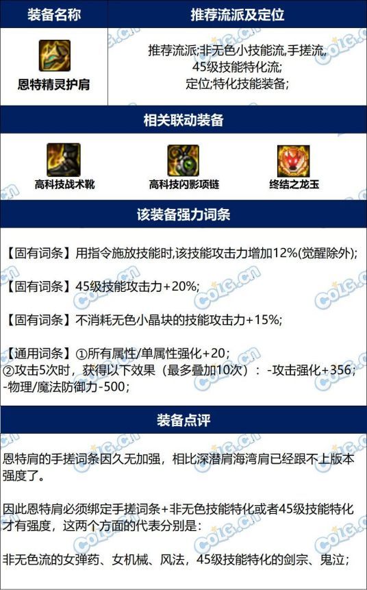DNF恩特精灵护肩完美词条攻略 毕业属性及流派推荐_DD220游戏联盟