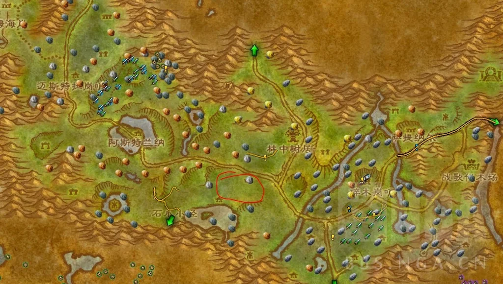 魔兽世界怀旧服Plus绿爪村在哪 绿爪村位置图示_DD220游戏联盟