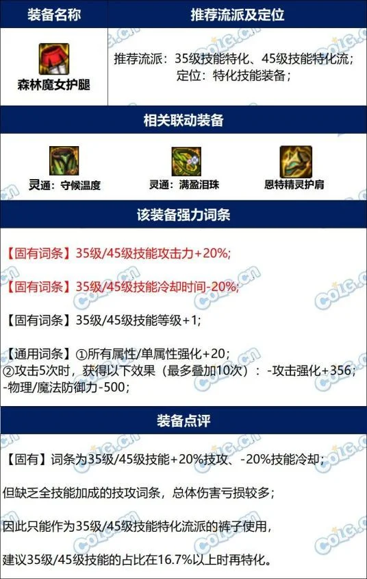 dnf森林之魔女护腿完美词条攻略 改版后毕业属性推荐_DD220游戏联盟