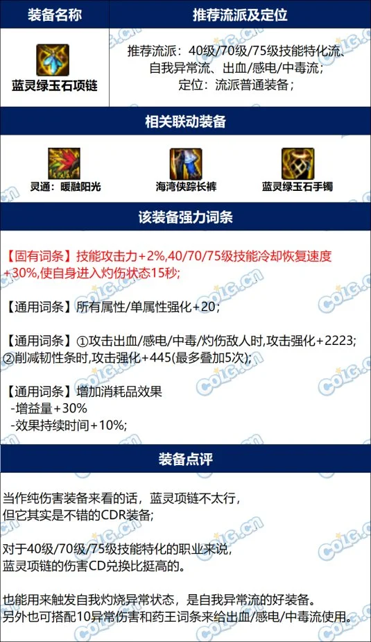 dnf蓝灵绿玉石项链完美词条攻略 改版后毕业属性推荐_DD220游戏联盟