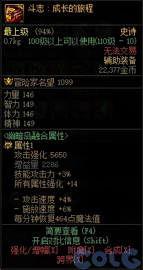 dnf斗志成长的旅程属性介绍 斗志成长的旅程在哪刷_DD220游戏联盟