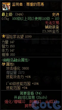 dnf监视者尊重的恩惠装备属性介绍 监视者尊重的恩惠在哪刷_DD220游戏联盟