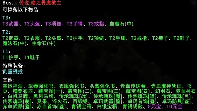 魔兽RPG玛法岁月传说暗之骨魔教主装备掉落大全_DD220游戏联盟