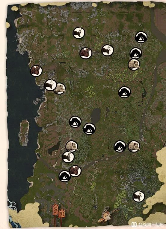 战国王朝全动物分布地点 动物狩猎点位图_DD220游戏联盟
