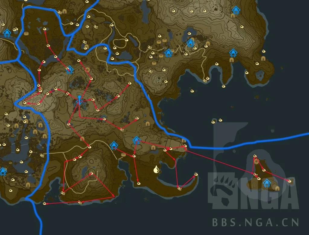 塞尔达传说王国之泪拉布拉湿地带呀哈哈采集路线图_DD220游戏联盟