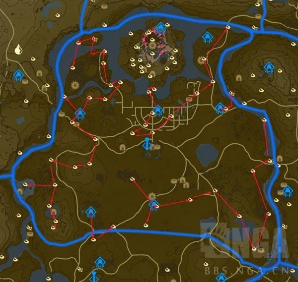 塞尔达传说王国之泪监视堡垒呀哈哈全收集路线图_DD220游戏联盟